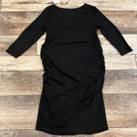 NWT INGRID AND ISABEL Black Ruched Maternity Dress Large - Picture 7 of 7